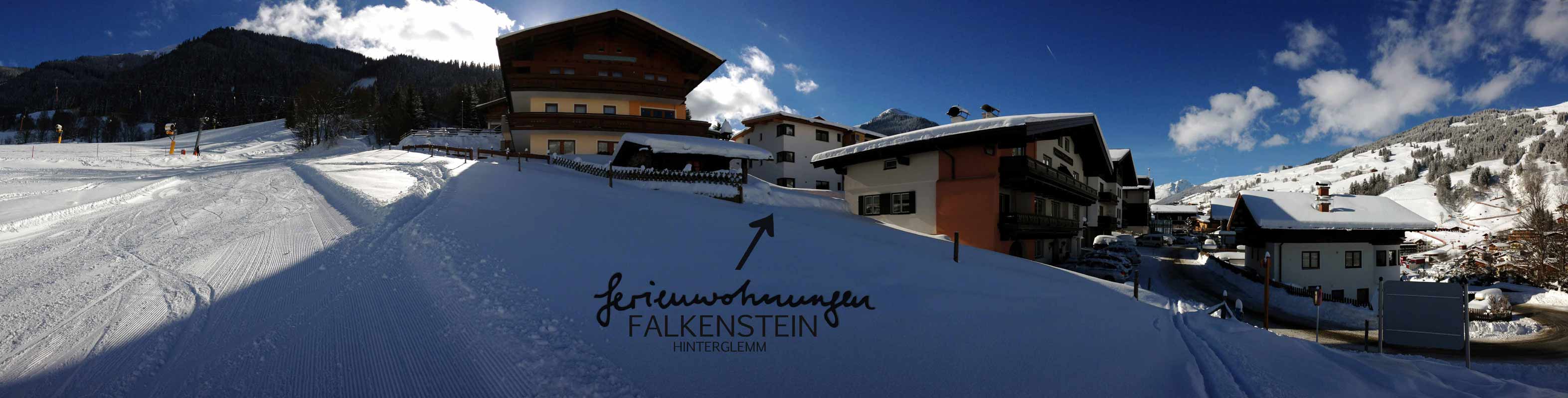 Ferienwohnungen Falkenstein - Lage in Hinterglemm - Aussenansicht - Ski-in - Ski-out - Bergfriedlift