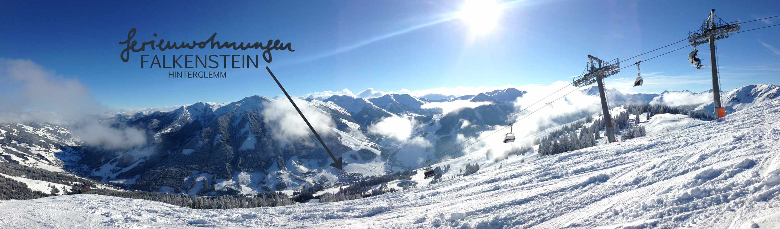 Ferienwohnungen Falkenstein - Lage in Hinterglemm - Aussenansicht - Ski-in - Ski-out